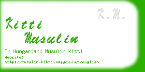 kitti musulin business card